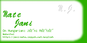 mate jani business card